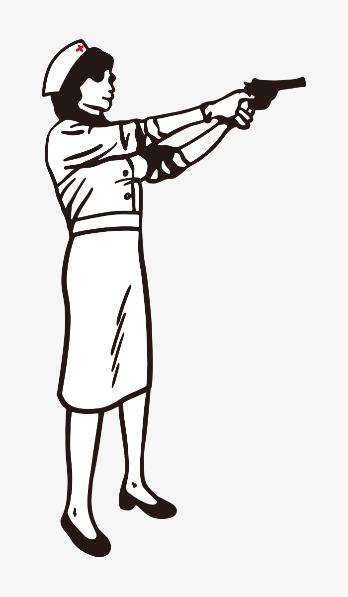 Enfermeira segura uma arma - desenho, ai illustrator file